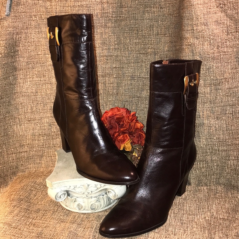 Tahiti Leather midi boots sz9.5